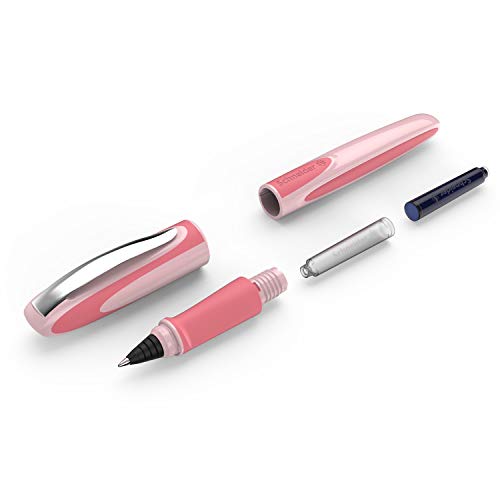 Schneider Ray Cartridge Rollerball Pen, Blue Ink, Coral Barrel