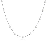 Bling Jewelry Bridal 925 Silver Freshwater Cultured Pearl White Tin Cup Necklace