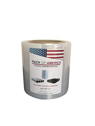 Pack of America | 5" x 1000 ft (16 Pack) Mini Stretch Wrap Film w/Dispenser | 80 Gauge Clear Plastic Shrink Wrap | Moving Supplies | Industrial Strength Hand Cling Wrap for Bundling and Wrapping - Thumbnail 2