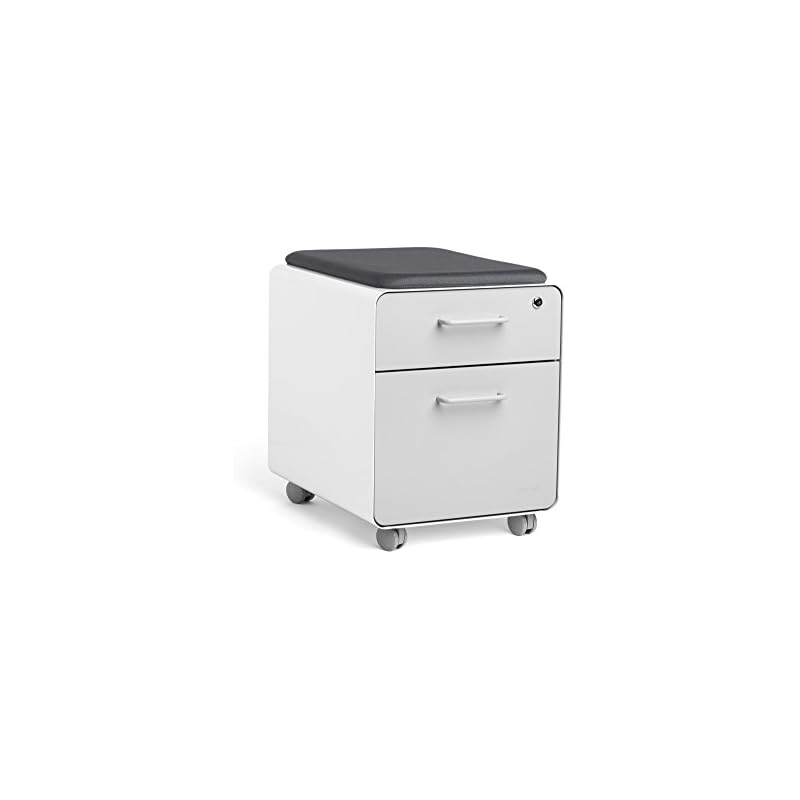 Poppin White Mini Stow File Cabinet With Casters And Pad White 2020 Reviews Whydis