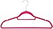 50 Pack Nonslip Velvet Clothes Hangers for Shirts and Dresses, Space Saving Accessories Bar (Hot Pink, 18 Inches)