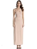 KIRA Women's Adjustable Spaghetti Straps Long Cami Slip Dress (Small, Nude)