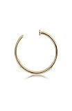 316L Surgical Steel Gold-Tone Nose Ring Hoop Choose Your Size 20G