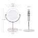 Milzie Portable Double Sided Makeup Mirror with Natural White LED Lights, 1x/10x Magnification Lighted Makeup Mirror for Bathroom or Bedroom Countertop, with Rechargeable Battery and Wireless