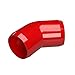 FORMUFIT 1-1/4” 45 Degree Furniture Grade PVC Fitting in Red, Made in USA, UV-Resistant, Impact-Proof, 1.660” Actual Socket Diameter (Pack of 4) - F11445E-RD-4