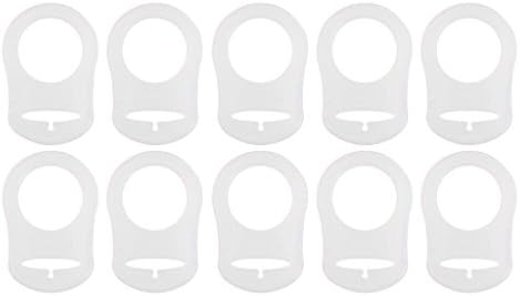 MagiDeal Pack of 10 Silicone Button Ring Dummy Pacifier Holder Clip Adapter for MAM RINGS - White