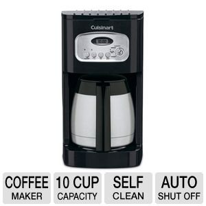 Cuisinart 10 Cup Thermal Programmable Coffeemaker with 1- to 4-Cup Setting, Brew Pause Function, and 60-Second Reset, Self Clean Functionality, Double-Wall Insulated Thermal Carafe Included