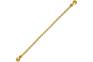 YELLOW LIFTING Grade 80 3/8" x 10' Binder Chain Lifting Chain Sling Clevis Grab Hook Working Load Limit 7100 LBS Breaking Strength 28400 LBS