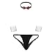 MSemis Sexy Men's Butler Lingerie Tuxedo Bow Tie Bikini Briefs Gentleman Costume Outfits Black Medium (Waistline 28