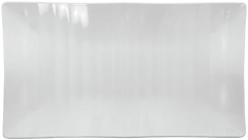Dalebrook Rectangular Wavy White Melamine Platter - 16 1/2"L x 9 1/2"W x 1 1/2"H