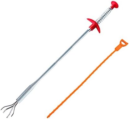 SCYA 2 Pack Hair Drain Clog Remover Drain Auger Cleaning Tool (24.4 inch and 20 inch )