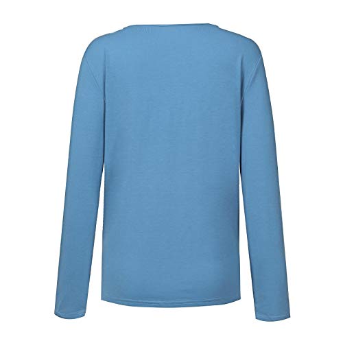 Feaslard Shirt met lange mouwen voor dames, V-hals, kat, vlinderpatroon, met ritssluiting, casual, slim bovenstuk… - Image 5