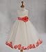 Wedding Pageant Flower Petals Girl Ivory Dress with Bow Tie Sash 302a 6