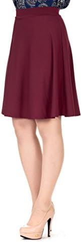 Simple Stretch A-line Flared Knee Length Skirt