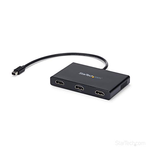 StarTech.com 3 Port Mini DisplayPort MST Hub - 4K 30Hz - Mini DP to HDMI Video Splitter for Multiple Monitors - mDP to HDMI (MSTMDP123HD)