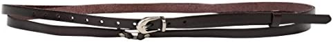 True Heart Style Women's Genuine Leather Skinny Double Wrap Twice Belt S/M Brown
