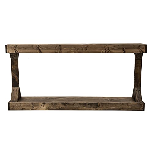 Del Hutson Designs Barb Large Console Table Solid Wood by Dark Walnut