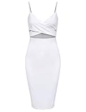 ROMWE Women's Sexy Summer Spaghetti Strap Cut Out Pencil Dress