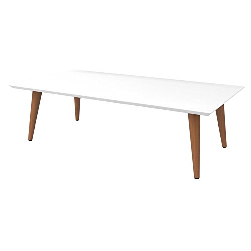 Manhattan ComfortUtopia Low Rectangle End Table, White Gloss