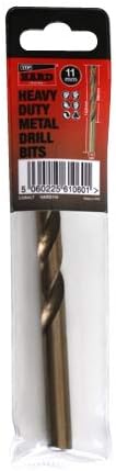 Cobalt M35 metric 11mm drill bit for metal by TTP HARD drills | Single 11mm cobalt drill bits | added cobalt for drilling harder metals |Easy to use & long life | Easily drill chrome, stainless steel, hardox 450, cast iron and aluminium | Heavy duty and designed for drilling harder metals and alloys | maintains cutting abilities at higher temperatures | reduced heat build up | can be resharpened | Certificate of Hardness from SGS Testing