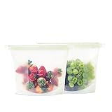 Silicone Slide n' Save Bags by Modfamily - (1.5 Liter) Reusable Eco Friendly & BPA Free - Airtight & Leak Proof (2 Pack)