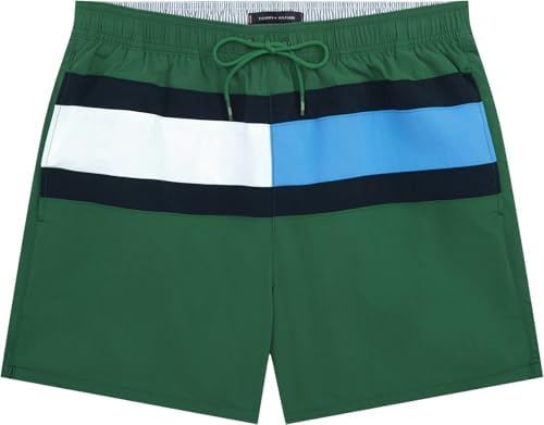 Herren Badeshorts Medium Drawstring mit Gesäßtasche, Grün (Street Green), L