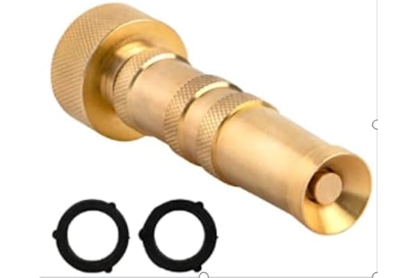 INNAV8 Solid Brass Hose Nozzle Heavy Duty - HIGH Pressure Hose Nozzle for Garden Hose - Easy Twist Water Hose Nozzle Sprayer