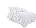 Chezmoi Collection Chic 7-Piece White Ruched Ruffle Pleated Comforter Bedding Set, California King Size