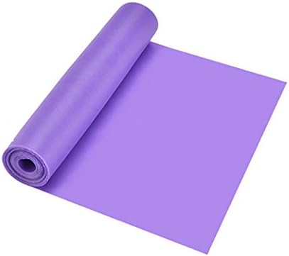 Egojin Long Resistance Bands. Flat Latex Free Home Gym Fitness Equipment For Physical Therapy, Pilates, Stretch, Yoga, Strength Training Workout. In Light, Medium or Heavy Tension. (purple)