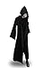 Tititina Men's Black Cloak Party Cosplay Costume Robe Cape,Adult Knight Cool Hooded Cloak,L