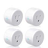 Smart Plug, Lightstory Mini Wi-Fi Socket Outlet Works with Alexa Echo/dot Compatible with Google Home Assistant IFTTT, Remote Control Your Devices from Anywhere, No Hub Required, 4 Pack
