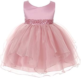 Girls Chic Baby Asymmetric Ruffles Satin/Organza Flower Girl Dress