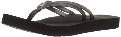 Reef Women's Cushion Twin Flip Flop, Black, 9 M US