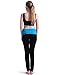 HDE Women's Maternity Yoga Pants Pregnancy Stretch Fold Over Lounge Leggings (Black with Purple, Medium)