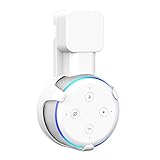 Outlet Wall Mount Holder Stand Compatible with Dot 3rd Gen &Huawei Ai Plug in Kitchens, Bathroom and Bedroom, A Space-Saving Solution for Your Smart Home Speakers,Built-in Cable Management- White
