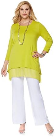 Antthony Living In The City Layered Tunic Crochet Back Citrine 1X New 538-285
