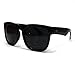 Oversized Sunglasses Super Dark Lens Black Thick Horn Rim Frame