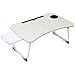 Abvenc Foldable Laptop Table Lapdesk, Large Bed Tray Multifunction Laptop Desk with Storage Drawer, Portable Mini Picnic Desk,Notebook Stand Read Holder for Sofa Couch Floor (Khaki)thumb 1
