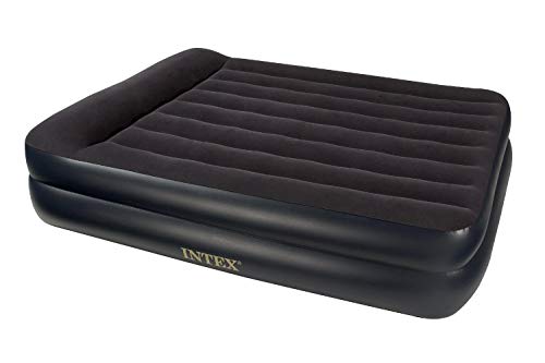 Intex Pillow Rest Raised Airbed with Built-in Pillow and Electric Pump, Queen, Bed Height 16.5″