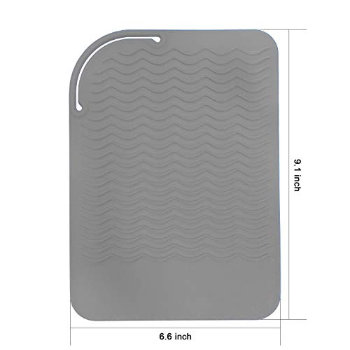 Sygile Silicone Heat Resistant Travel Mat, Anti-heat Pad for Hair Straighteners, Curling Irons, Flat Irons and Other Hot Styling Tools - Gray - Thumbnail 3