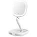 KEDSUM 1X/7X Double Sided LED Lighted Folding Makeup Mirror, Tabletop Dimmable Travel Mirror with Lights, Batteries or USB Charging, 180°Rotation