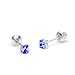 925 Sterling Silver Rhodium Plated 3mm Birth Month Cubic Zirconia Children Screwback Baby Girls Earrings