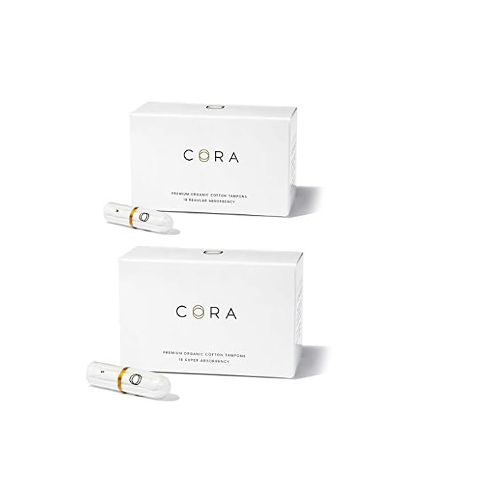 Cora 100% Organic Cotton Non-Applicator Tampons | Ultra-Absorbent, Unscented, Natural, Non-Toxic, Applicator Free | Eco…