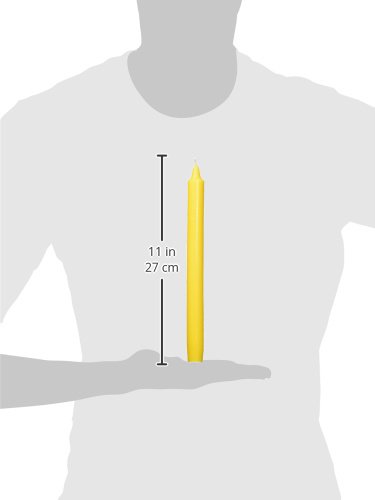 Zest Candle 12-Piece Taper Candles, 10-Inch, Yellow Straight