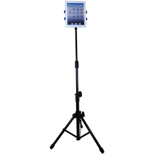 Aidata US-2009B iPad Floor Stand with Tripod Base, Height Adjustable with Telescoping Post, Portable with Carry Case, Black - Thumbnail 4