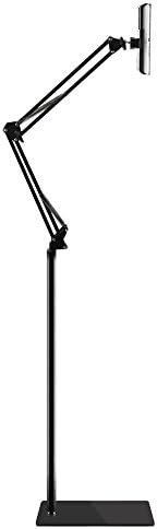 iPad Adjustable Floor Stand, Chamel Universal 360-degree Rotatable Metal Tablet Holder for Apple iPad Air,iPad mini,Samsung Galaxy Tab and Phones(Black)