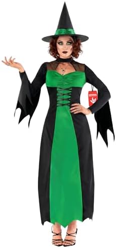black witch dress amazon Amazon.com: KatchOn Gothic Witch Costume - Black Witch Dress with Collar Choker and Skull for Women