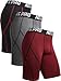 Neleus Men's 3 Pack Sport Running Compression Shorts,6012,Black (Red Stripe),Grey,Red,US M,EU L