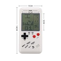 DSstyles Retro Classic Childhood Tetris Handheld Game Players LCD Electronic Games Toys Game Console Riddle Educational Toys White