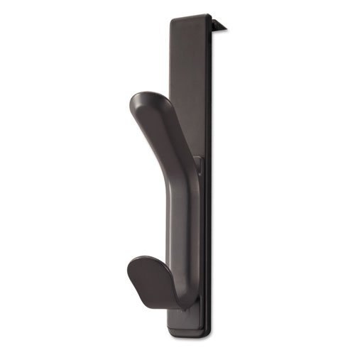 Officemate Double Coat Hooks for Cubicle Panels, Adjustable 1.25 - 3.5 Inch, Charcoal (22005)